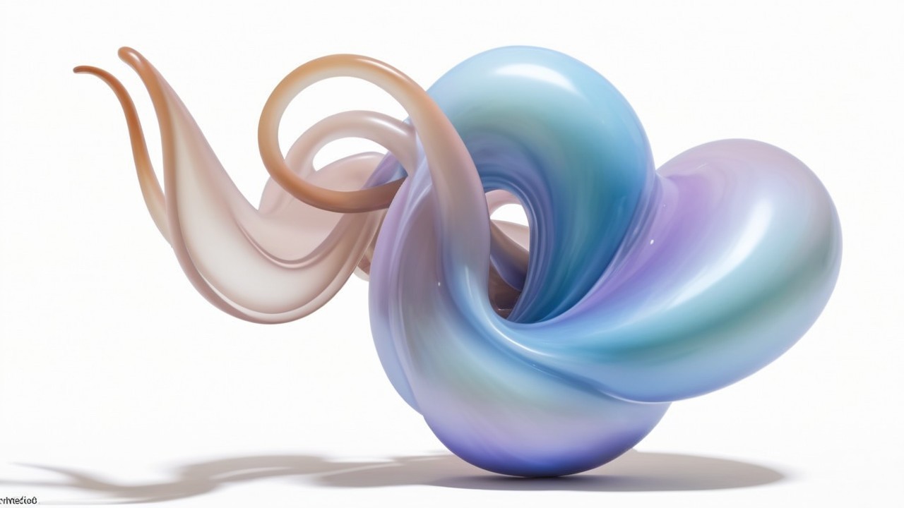 Abstract Sculpture with Fluid Forms and Pastel Colors