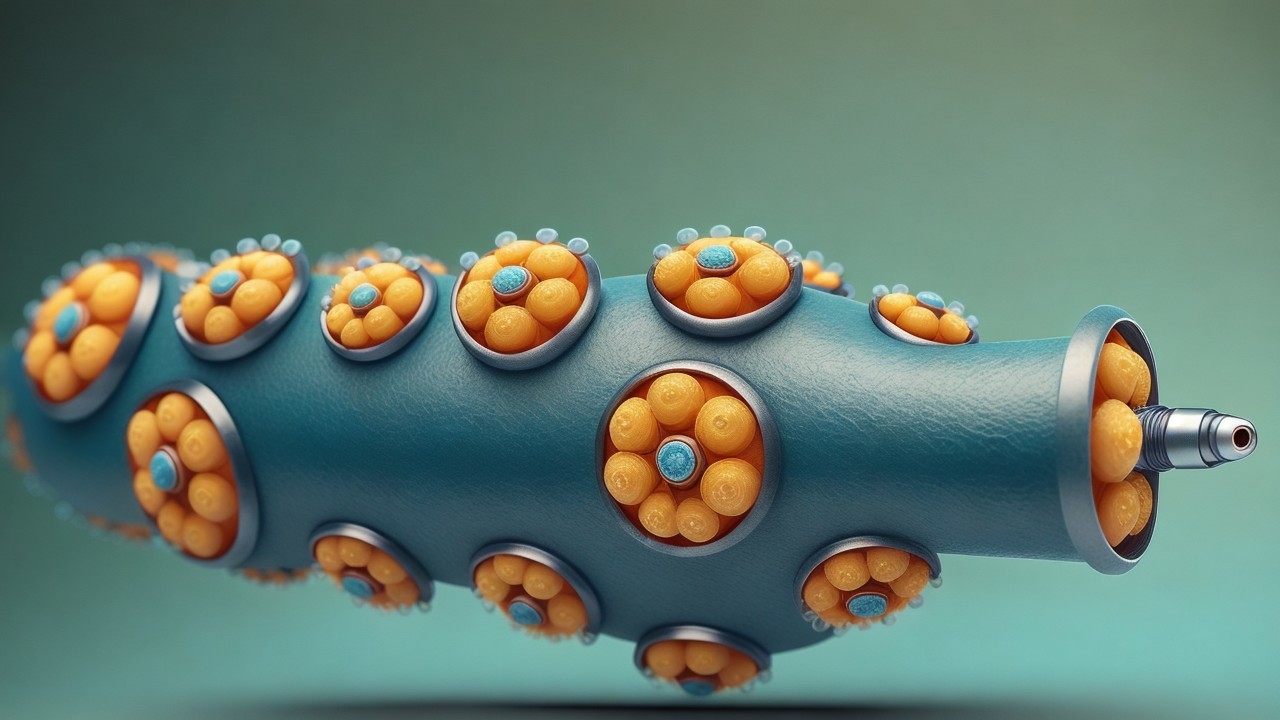 Futuristic Structure with Circular Compartments and Spheres