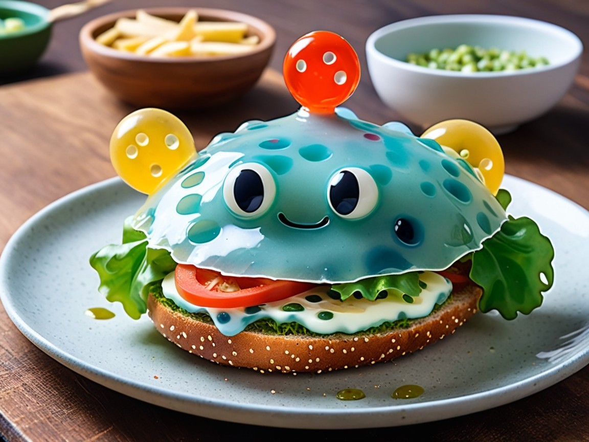Whimsical Sandwich Shaped Like a Friendly Creature