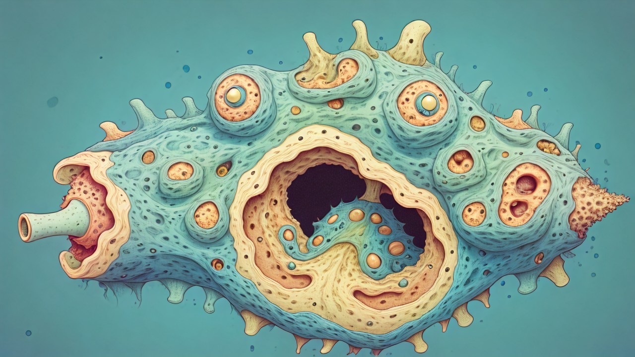 Abstract Marine Creature with Textured Patterns