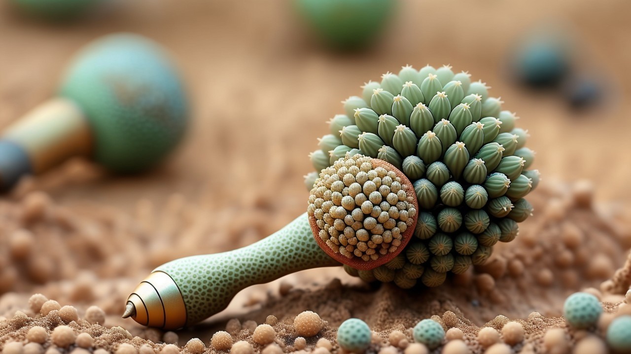 Surreal Landscape with Abstract Botanical Forms