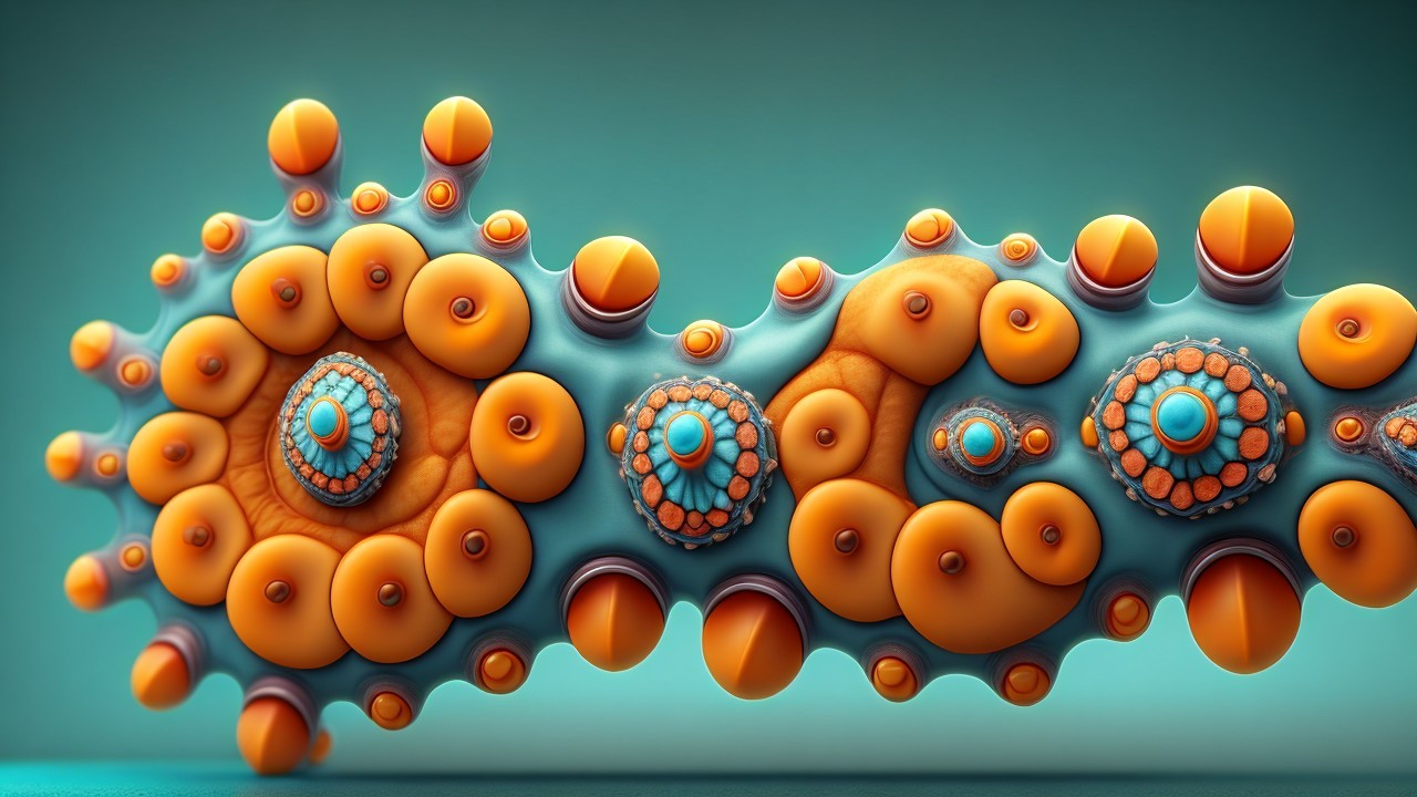 Abstract Representation of Microscopic Organism in Color