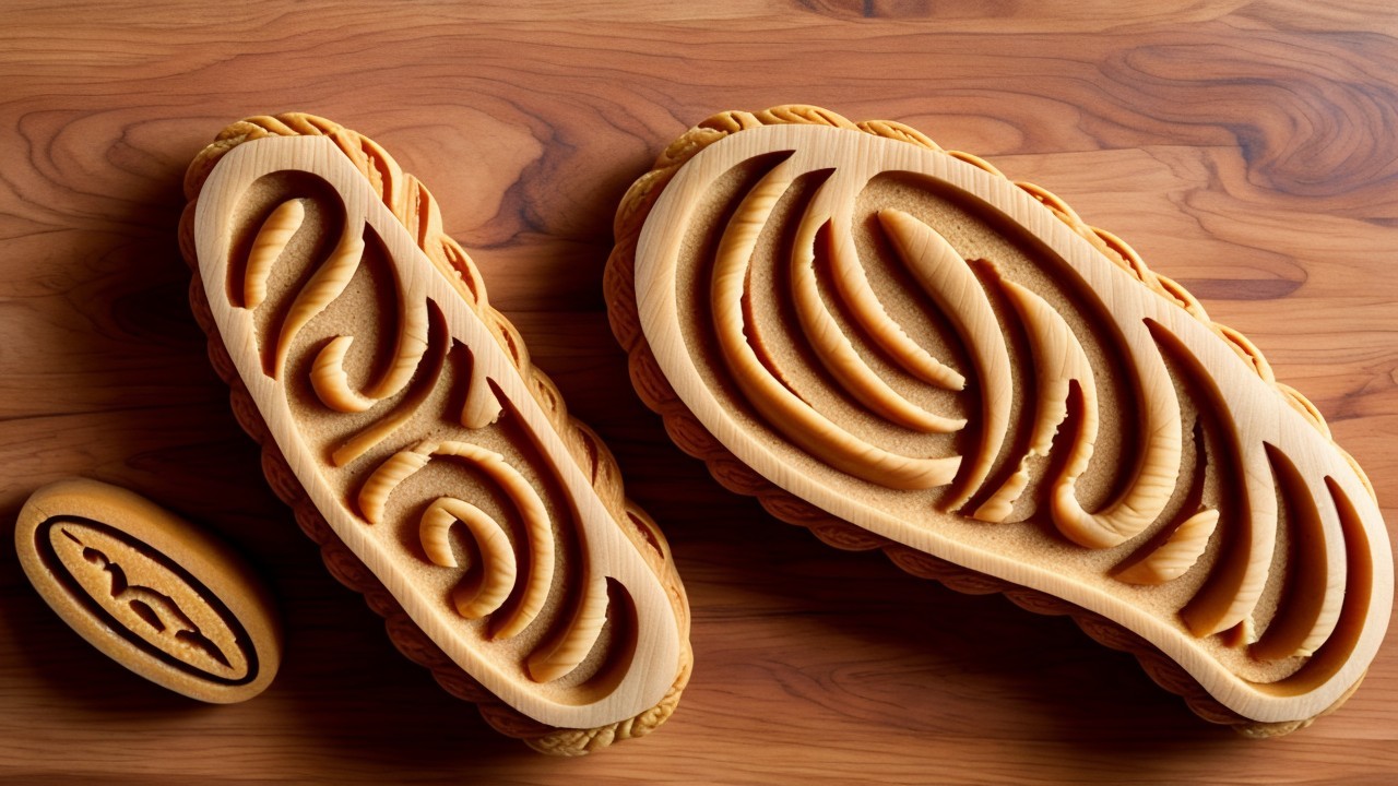 Intricately Carved Wooden Bread Shapes and Designs