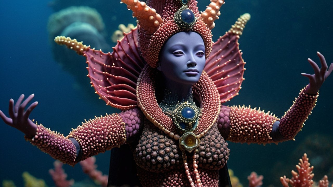 Underwater Figure of a Mythical Sea Queen