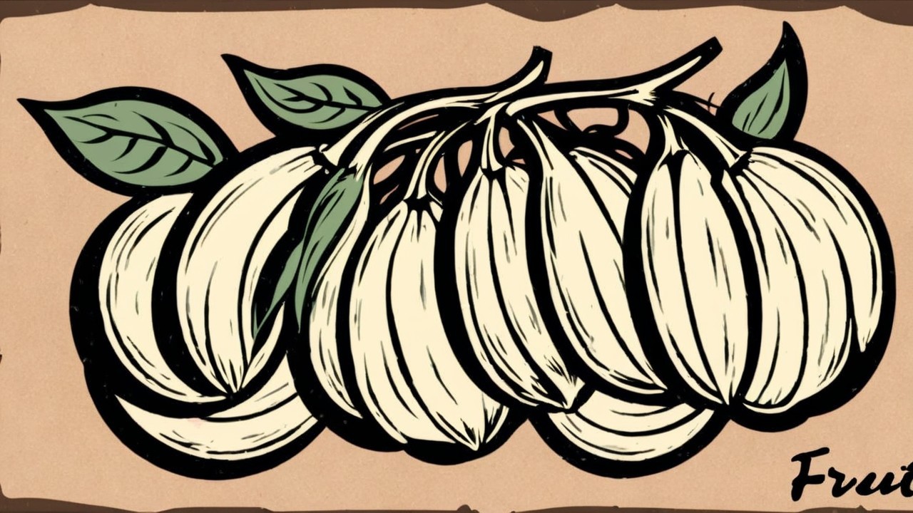 Stylized Vintage Illustration of Bananas and Leaves