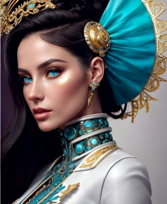 Traditional Portrait of a Woman in Ornate Outfit
