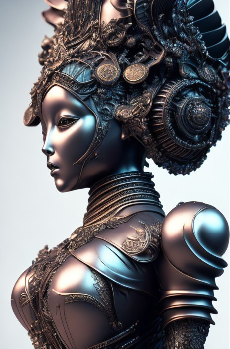 Futuristic Warrior Queen: Digital Art Showcase