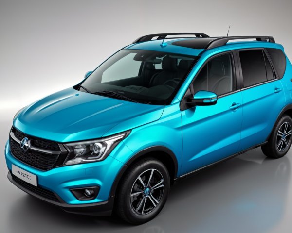 Modern Turquoise SUV with Aerodynamic Design and Tech Features