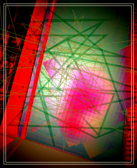 Vibrant Abstract Composition with Geometric Lines