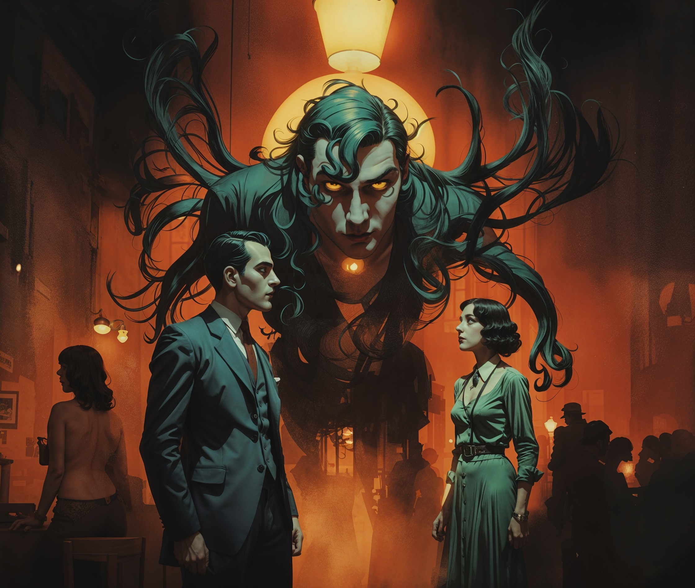 Mysterious Encounter in a Vintage 1920s Bar