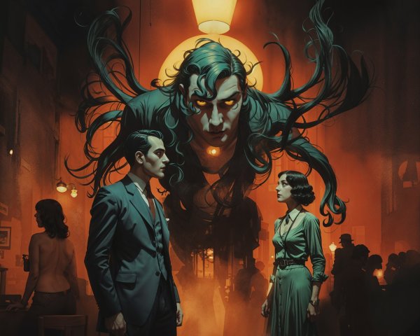 Mysterious Encounter in a Vintage 1920s Bar