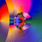 Surreal Landscape with Vibrant Colors and Beach Scene