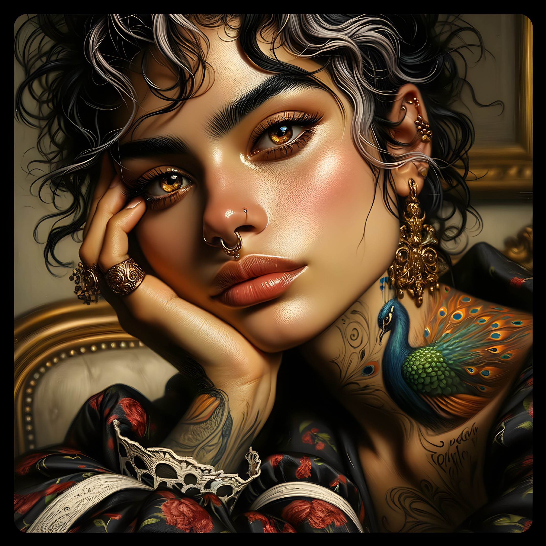 Close-up Portrait of a Young Person with Tattoos