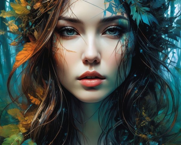 Portrait of a Young Woman in a Forest Setting