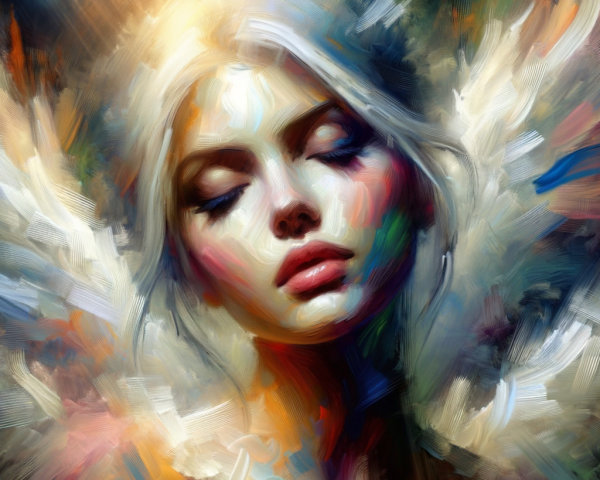 Dreamy Portrait of a Young Woman with Ethereal Features