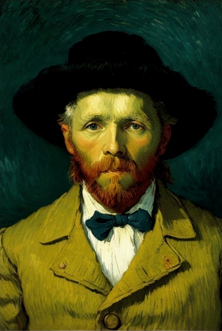 Self-Portrait of a Bearded Man in Vibrant Colors