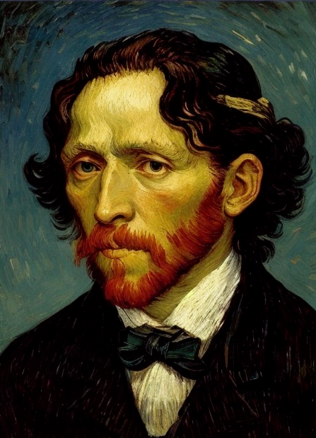 Portrait of a Man with Curly Hair and Red Beard