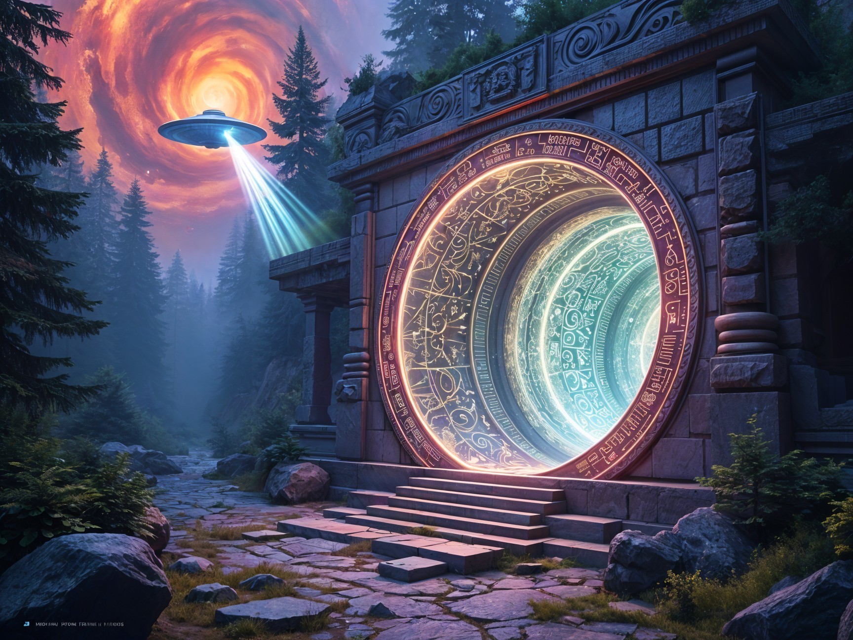 Ancient Stone Portal in a Mystical Landscape