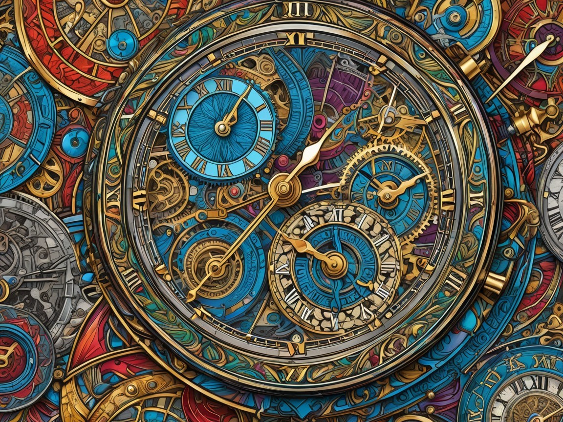 Intricate Grand Clock with Steampunk Aesthetics