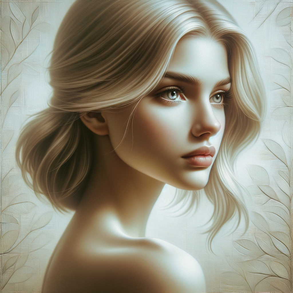Portrait of a Young Woman with Blonde Hair and Eyes