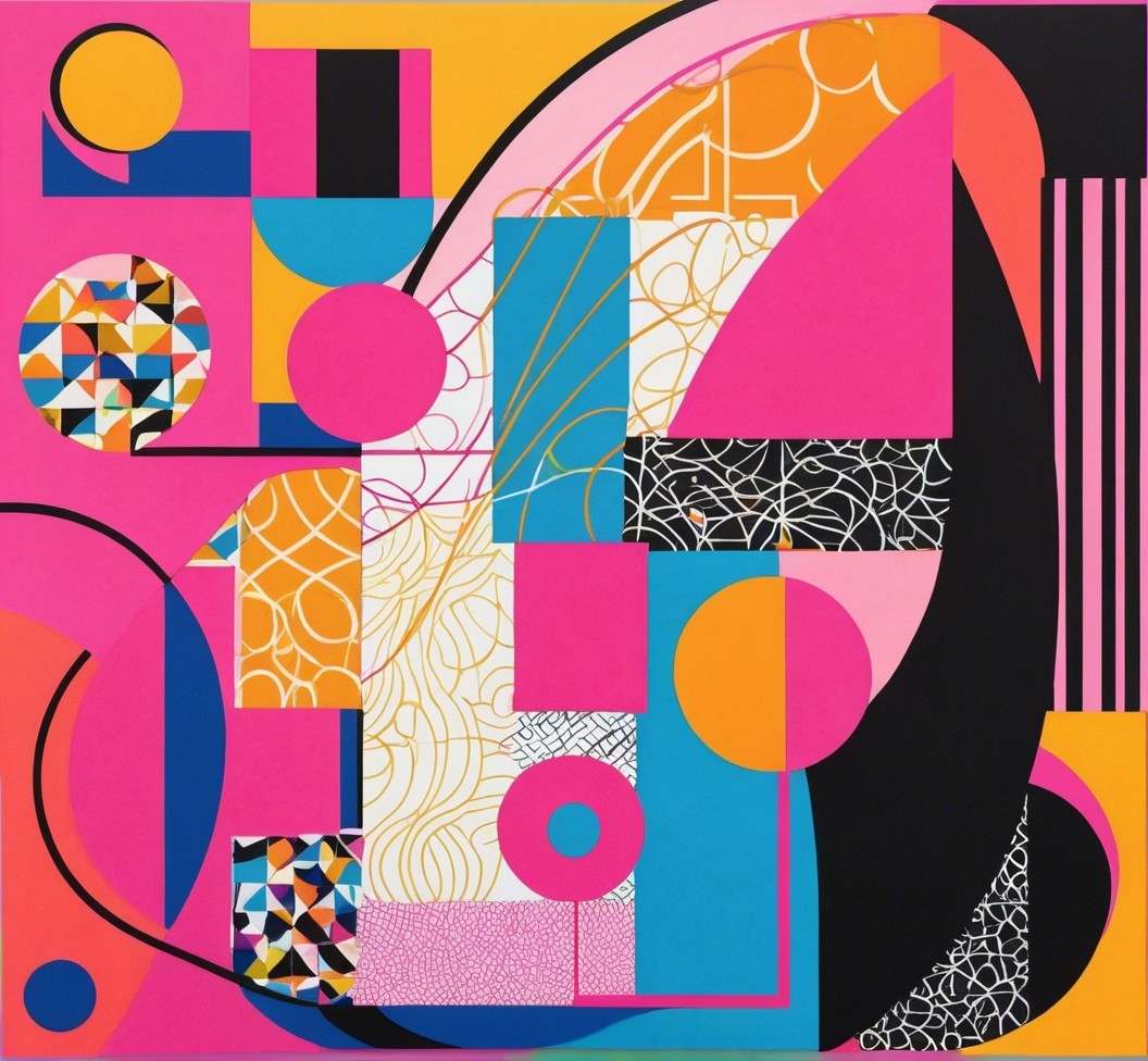 Vibrant Geometric Shapes in Modern Colorful Composition