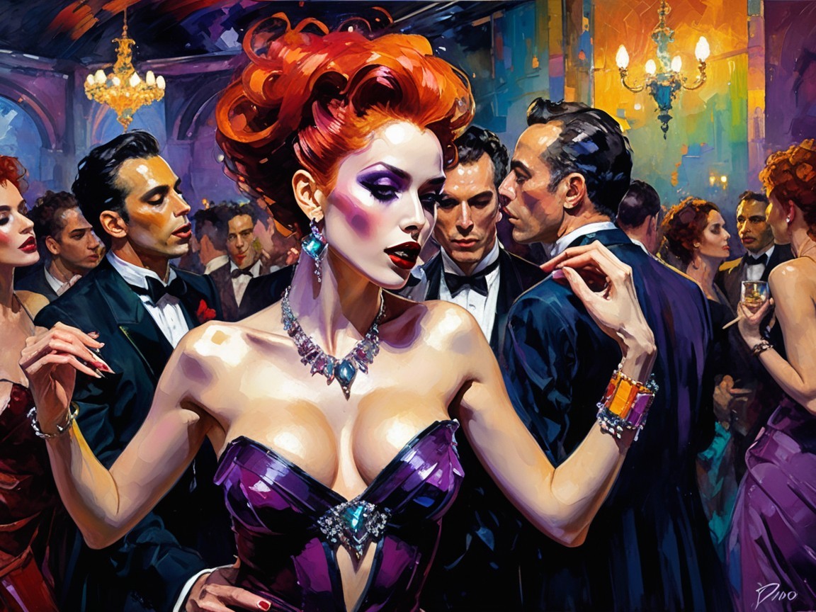 Elegant Ballroom Dance with Glamorous Attire