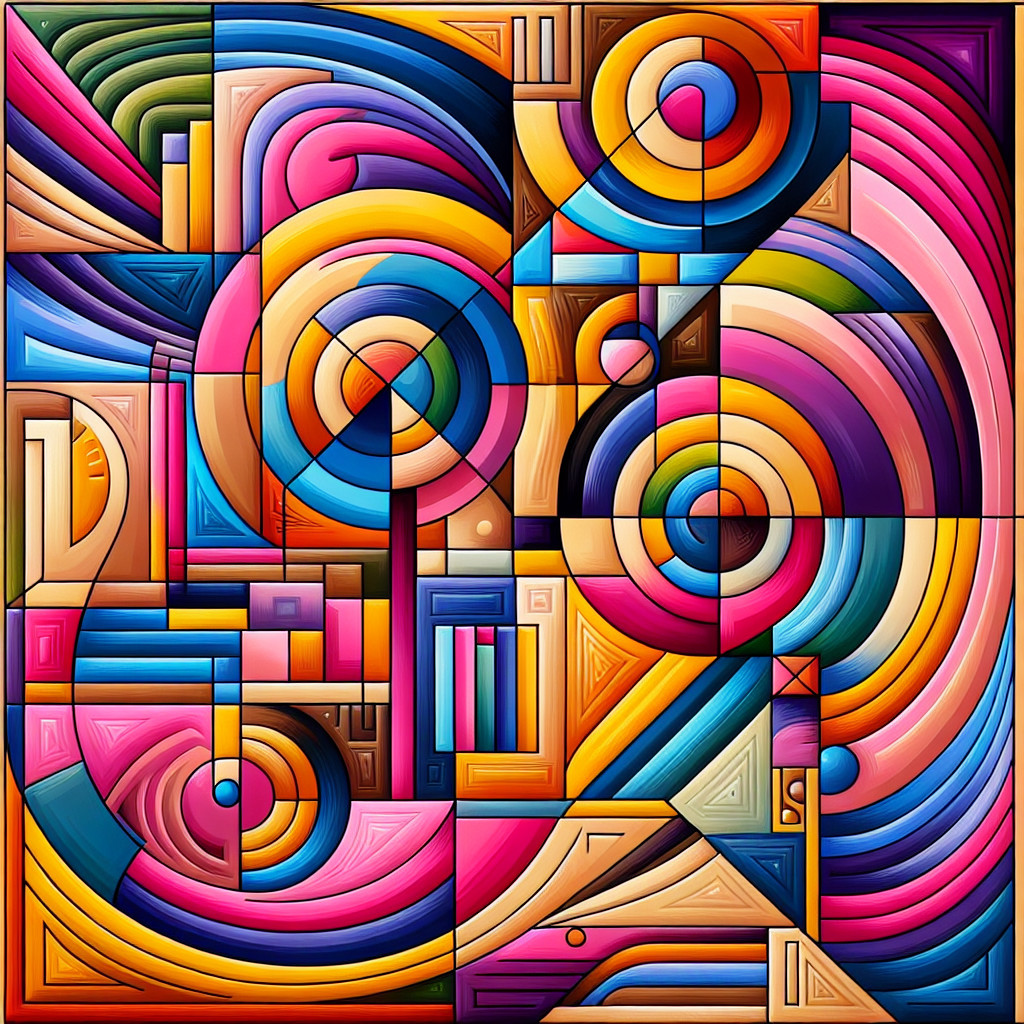 Intricate Abstract Composition with Vibrant Colors