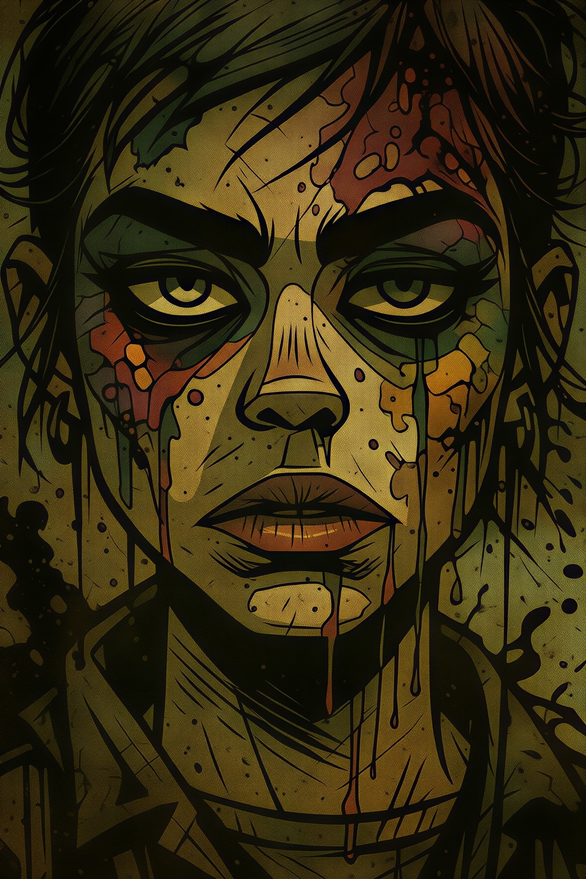 Gritty Comic Book Character with Vibrant Colors