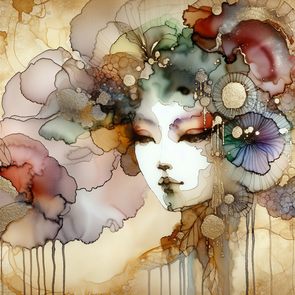 Abstract Illustration of a Delicate Face with Colors