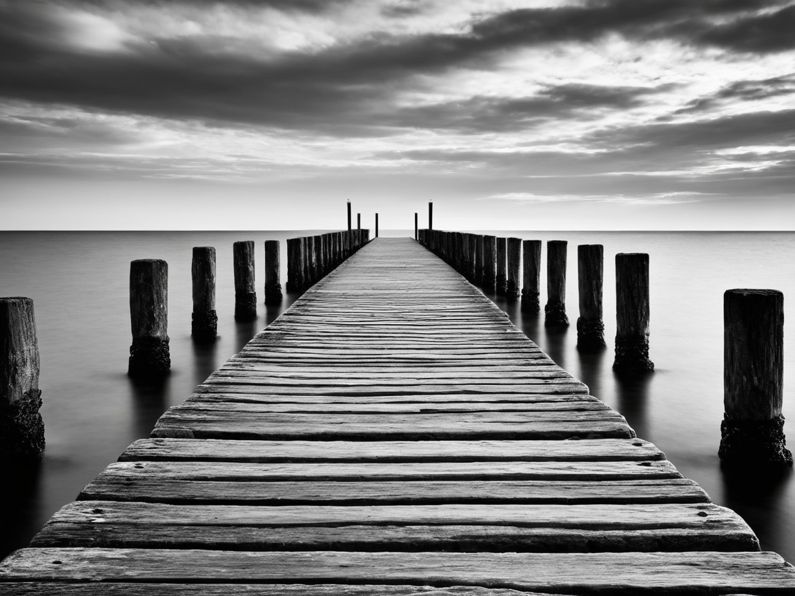  Pier by Calm Sea. Dou you think the same? Run and jump!