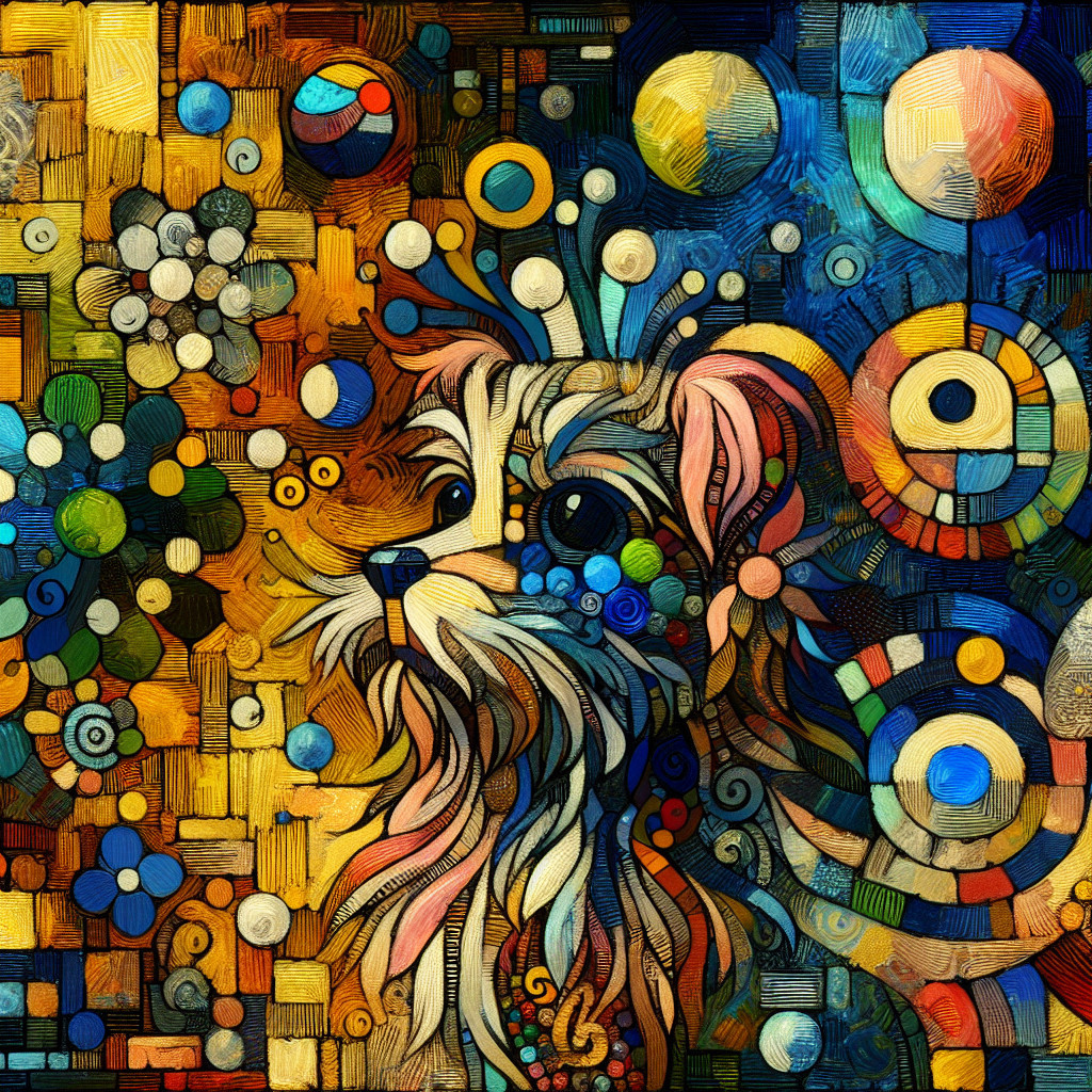 Colorful Abstract Dog Art with Vibrant Patterns