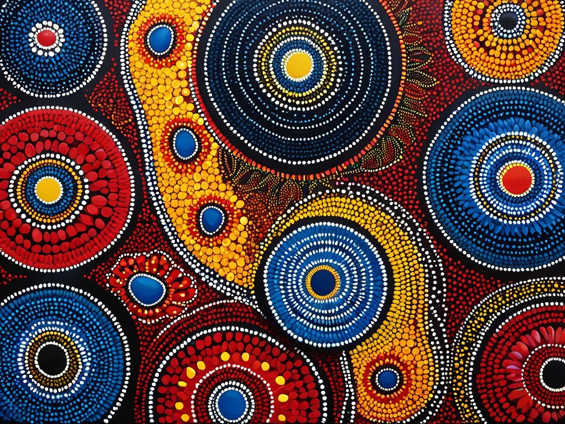 Vibrant Circular Patterns in Vivid Colors and Shapes