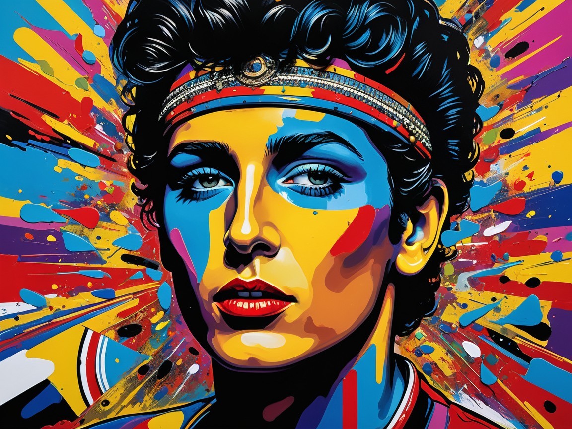 Vibrant Portrait of a Person with Curly Hair and Headband