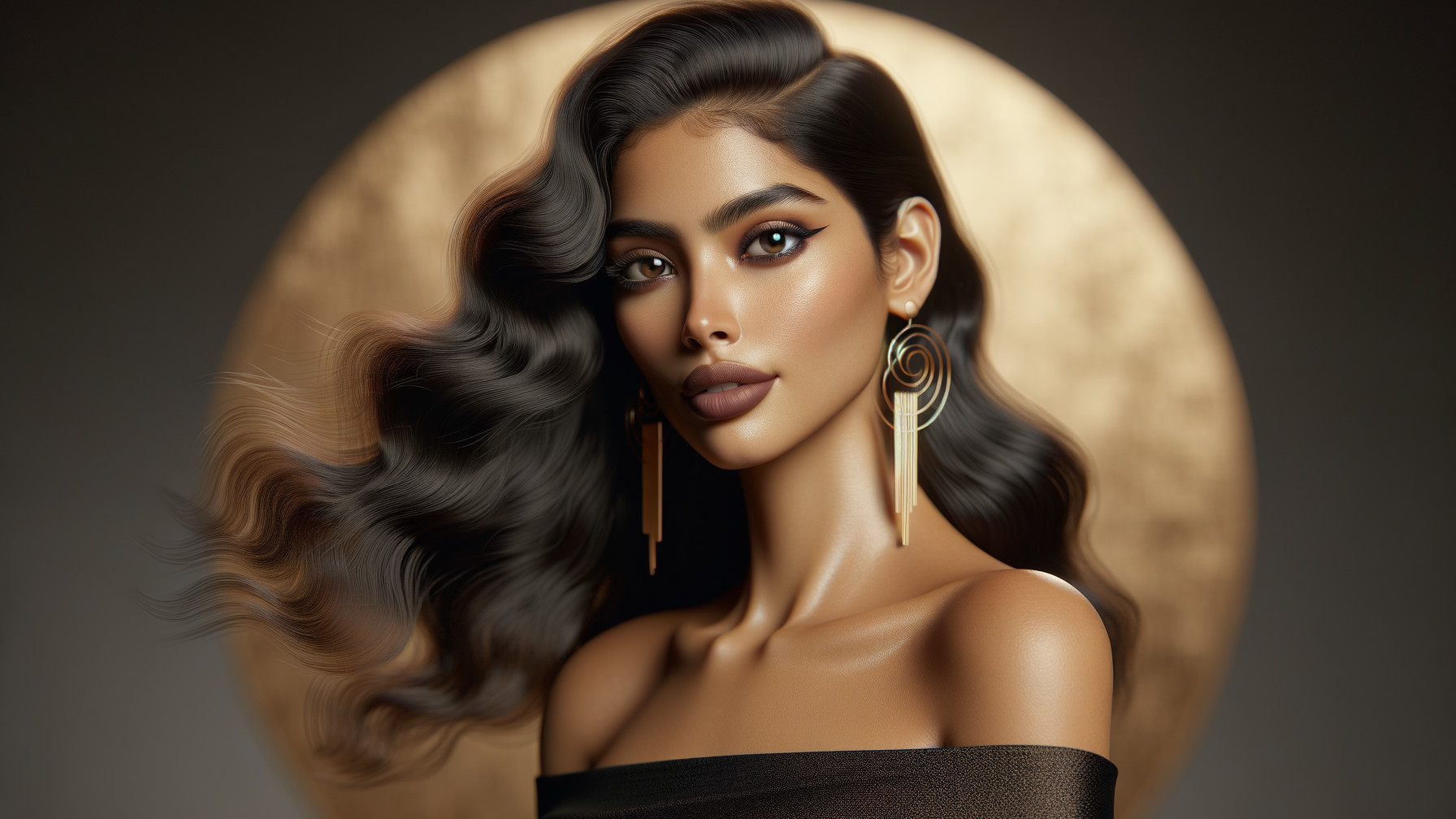 Portrait of a Woman with Glamorous Features and Style