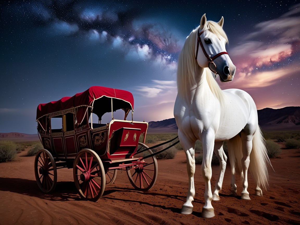 Mystical Desert Night with Majestic Horse