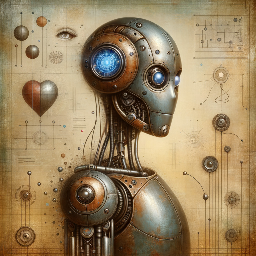 Futuristic Robot Design with Metallic Features and Accents