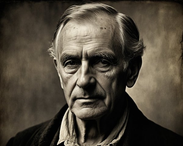 Elderly Man with Wise Expression in Contemplative Portrait