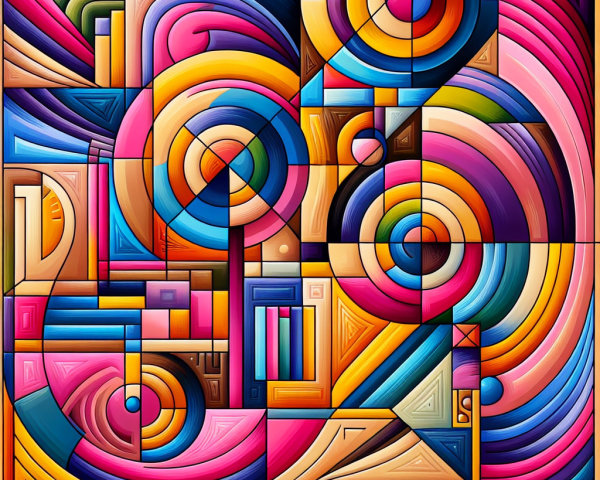 Intricate Abstract Composition with Vibrant Colors