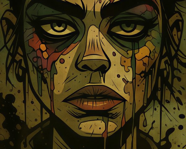 Gritty Comic Book Character with Vibrant Colors