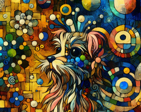 Colorful Abstract Dog Art with Vibrant Patterns