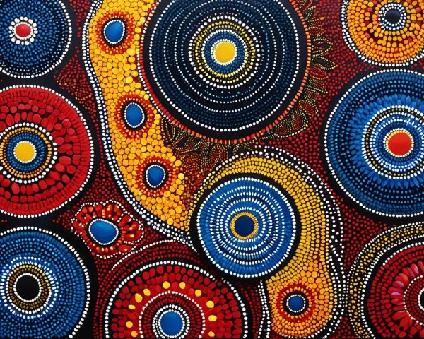 Vibrant Circular Patterns in Vivid Colors and Shapes