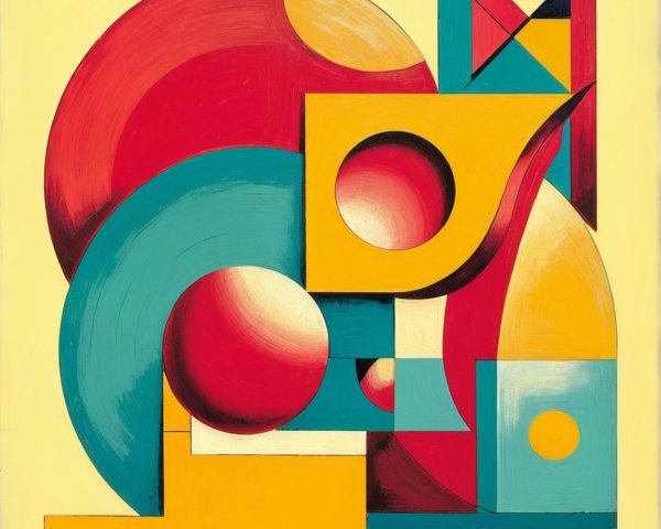 Vibrant Abstract Composition with Geometric Shapes