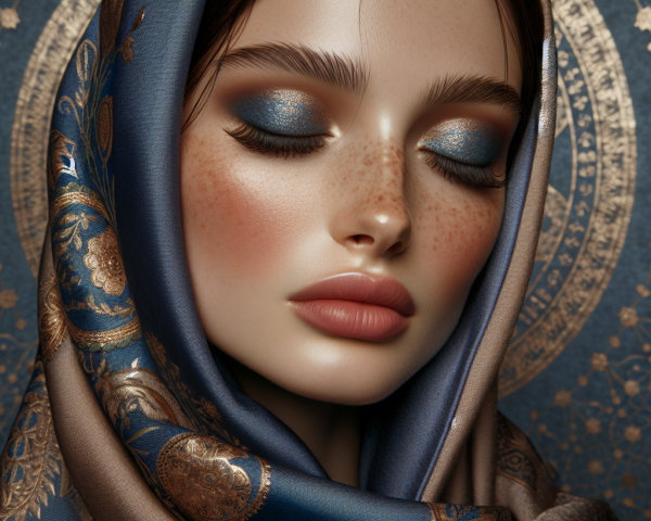Close-up Portrait of a Woman with Elegant Features