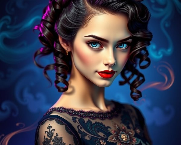 Portrait of a confident young woman with curly hair