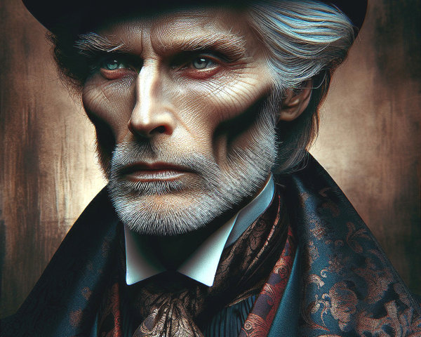 Distinguished Older Man in Lavish Attire and Top Hat