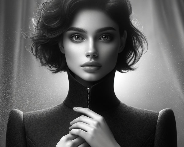 Elegant Black and White Portrait of a Woman