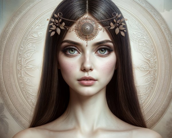 Portrait of a Young Woman with Ethereal Features