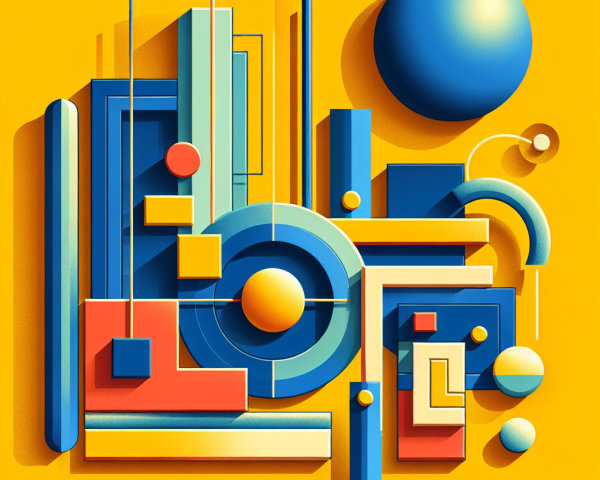 Vibrant Abstract Composition with Geometric Shapes
