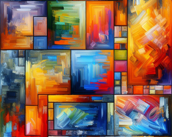 Vibrant Abstract Composition with Colorful Blocks