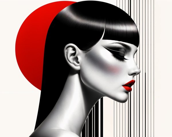 Profile of a Woman with Bold Makeup and Modern Aesthetic